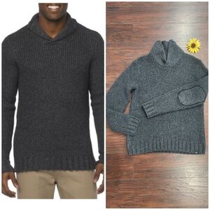 PrAna Onyx Shawl Neck Knit Sweater Men Sweater Charcoal Shawl-Collar Ribbed